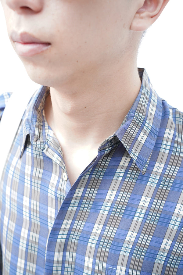 80's "LEOPOLD" -"Made in Italy" Check Cupra L/S Shirt-