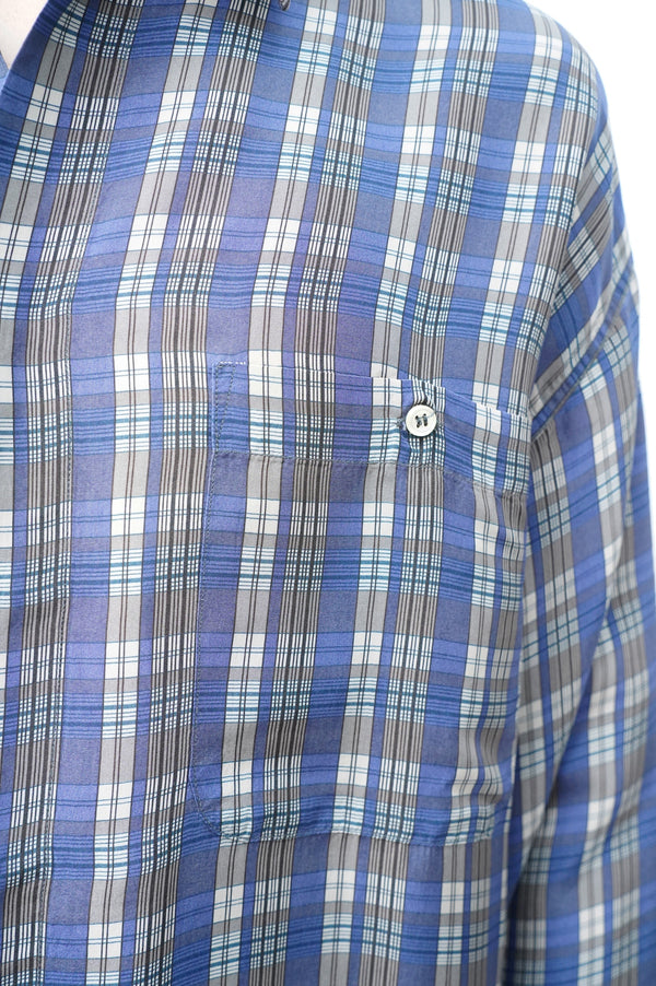 80's "LEOPOLD" -"Made in Italy" Check Cupra L/S Shirt-