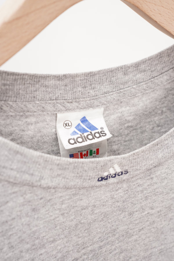 90`s "adidas" -Cotton/Poly "NY Yankees" Printed Tee-