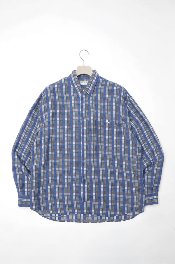 80's "LEOPOLD" -"Made in Italy" Check Cupra L/S Shirt-