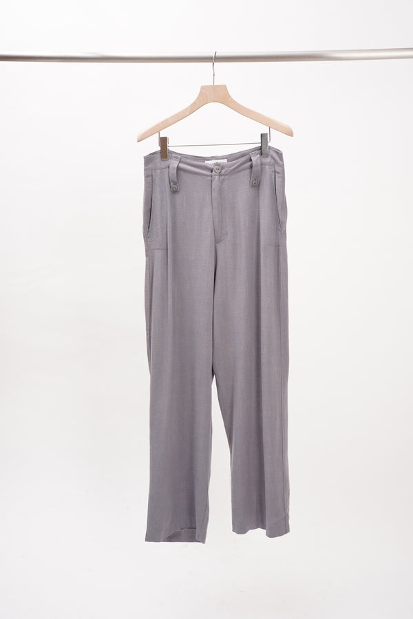 "UNKNOWN" -Rayon/Linen Straight Pants-