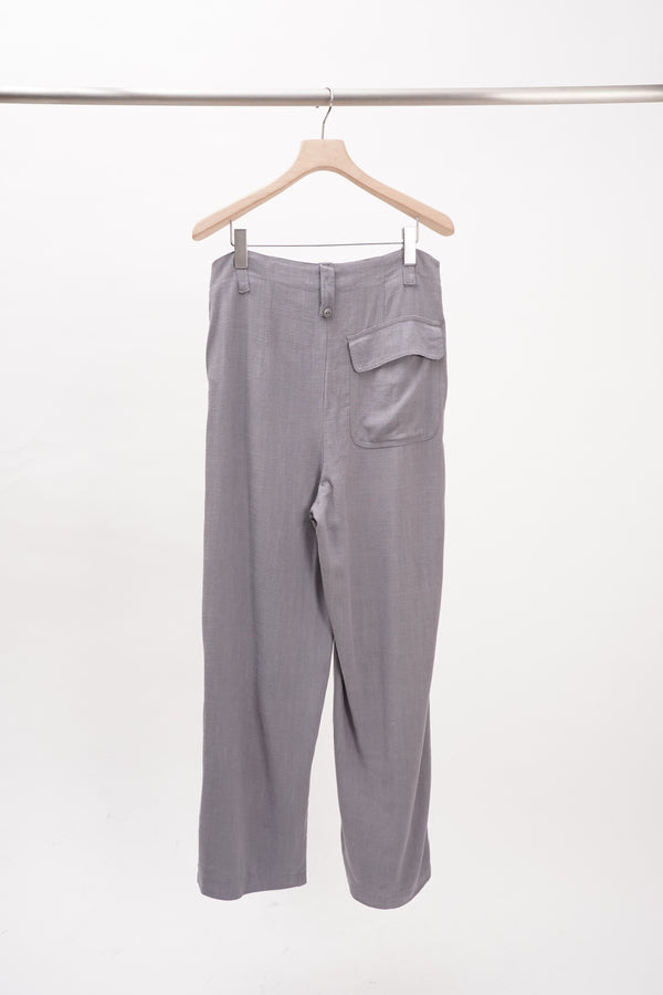 "UNKNOWN" -Rayon/Linen Straight Pants-