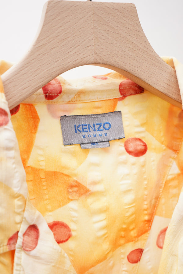 "KENZO HOMME" -Cotton S/S Open Collar Shirt-