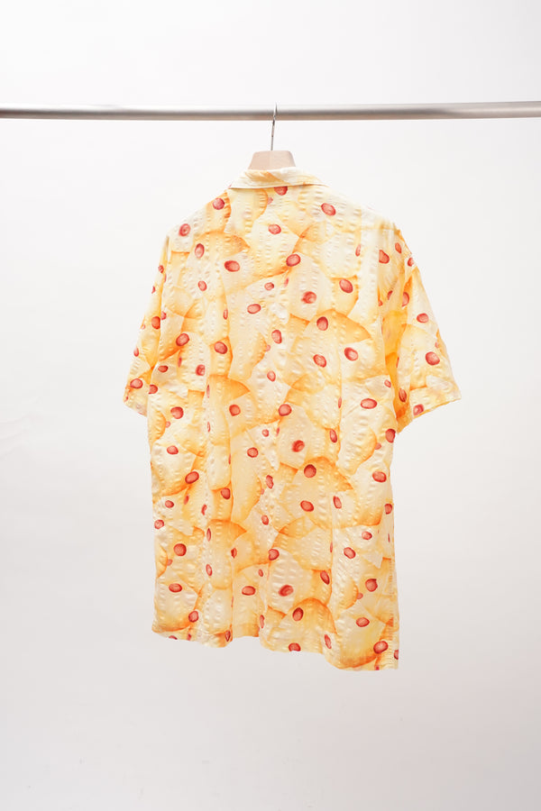 "KENZO HOMME" -Cotton S/S Open Collar Shirt-