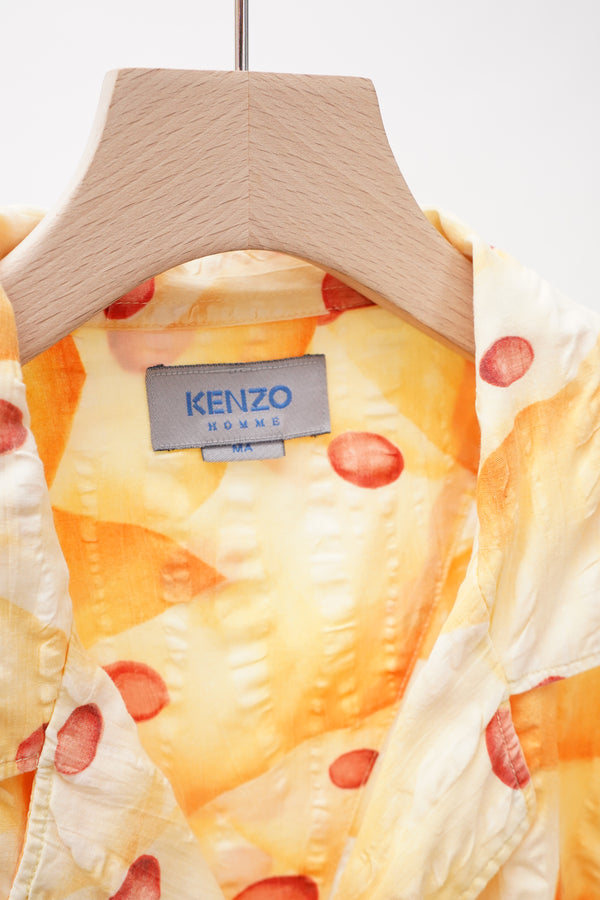 "KENZO HOMME" -Cotton S/S Open Collar Shirt-