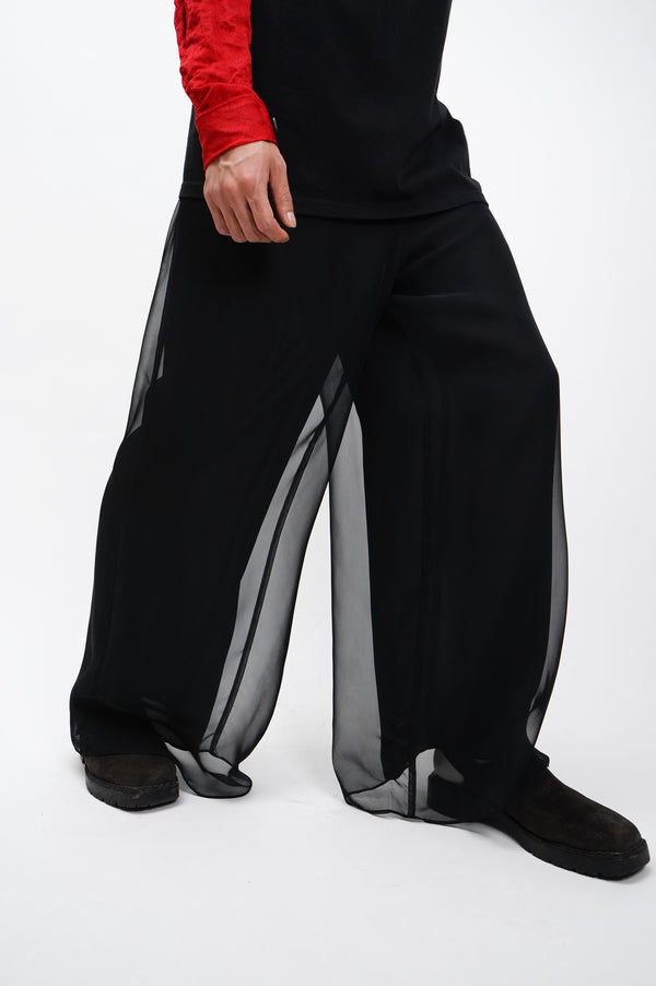 80's "PATRA" -Double Layer Poly Wide Easy Pants-