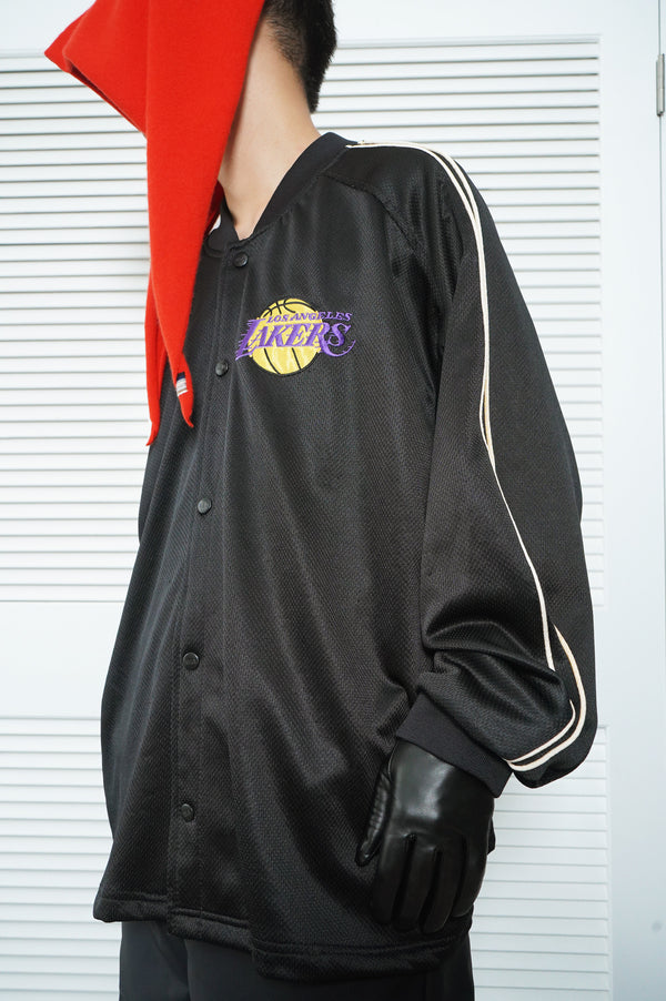 "PRO PLAYER" -"LOS ANGELS LAKERS" Polyester Mesh Snap Blouson-
