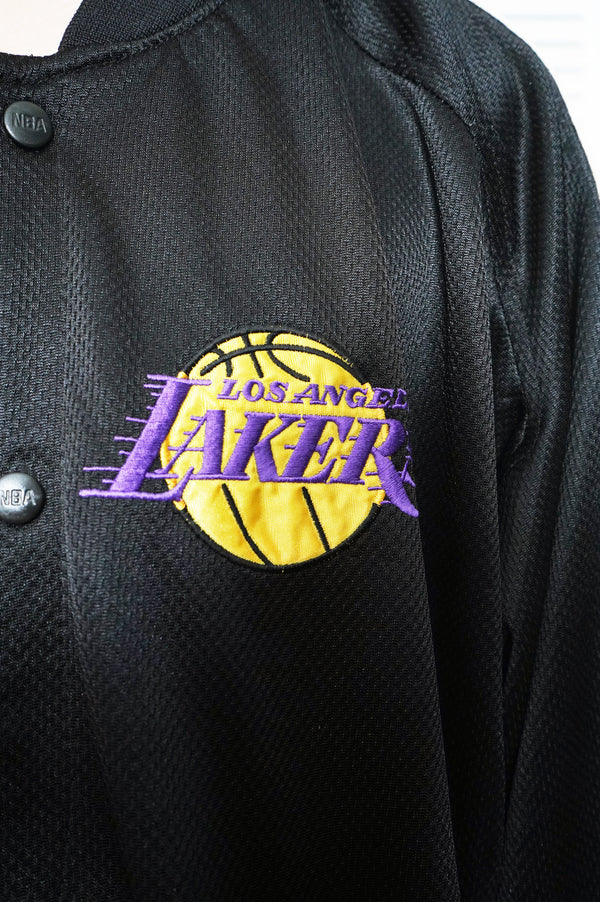 "PRO PLAYER" -"LOS ANGELS LAKERS" Polyester Mesh Snap Blouson-