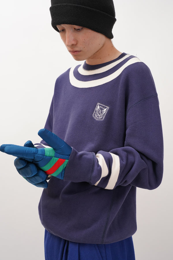 90's "POLO Ralph Lauren" -Switched Border Design C/N Sweat-