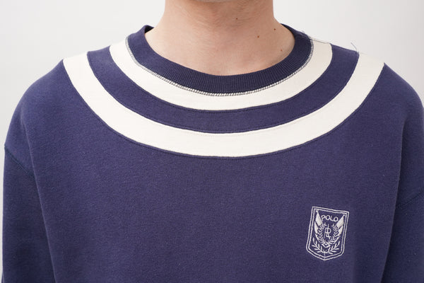 90's "POLO Ralph Lauren" -Switched Border Design C/N Sweat-