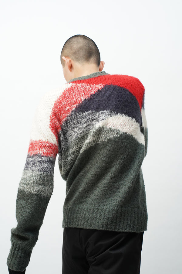 "DIESEL" -Mohair Mix C/N Knit Sweater-