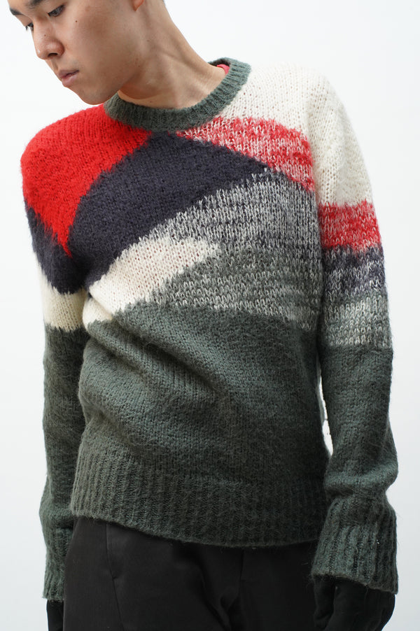 "DIESEL" -Mohair Mix C/N Knit Sweater-