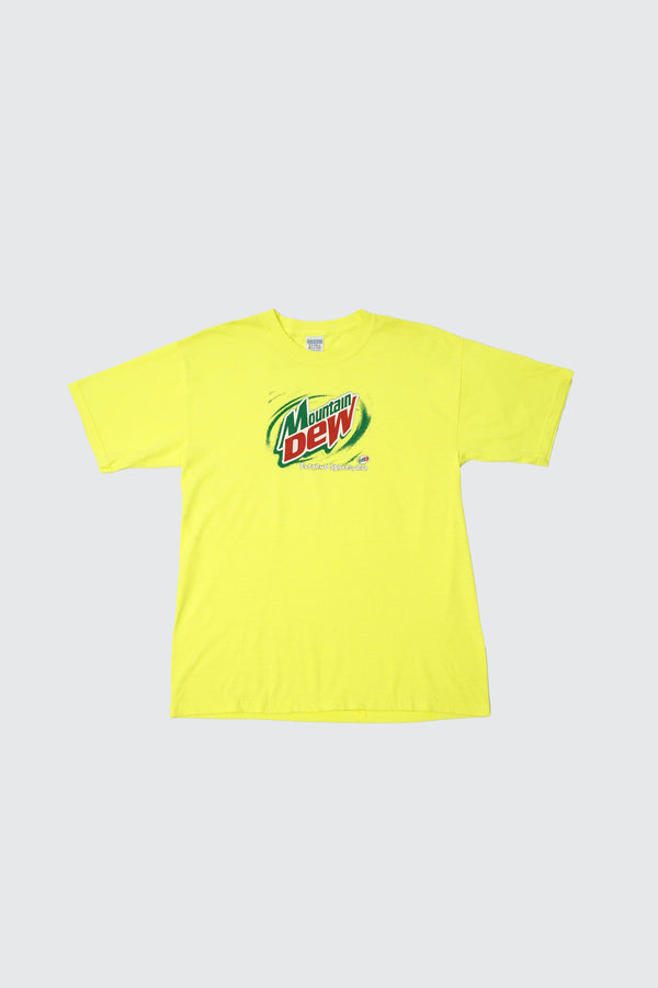 "GILDAN" -"MOUNTAIN DEW" Logo Print S/S Tee-