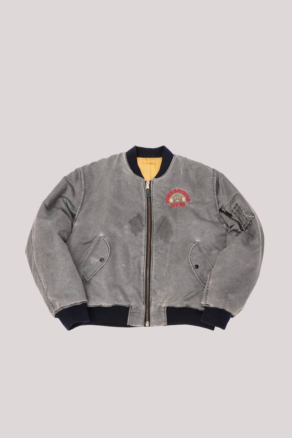 "S.E.I. co." -"POWER HOUSE GYM" Logo Embroidery Flight Jacket-