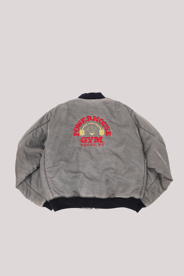 "S.E.I. co." -"POWER HOUSE GYM" Logo Embroidery Flight Jacket-