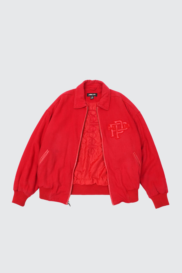 2000's "pelle pelle" -Logo Patched Stadium Jacket-