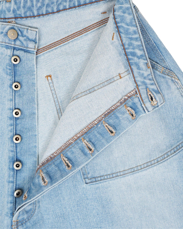"Mars meets SKEWed" -MEGA WIDE JEAN SKIRT- [BLUE]