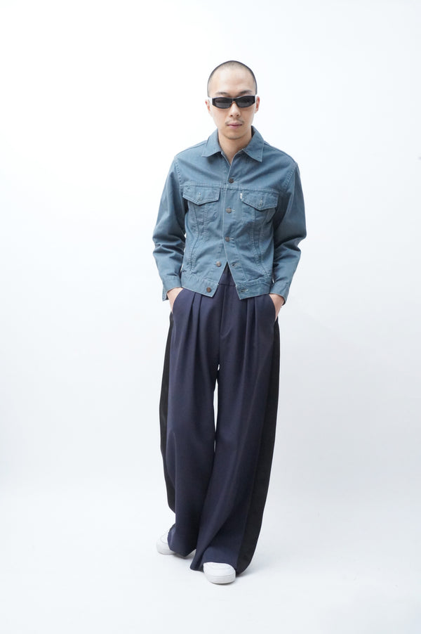 70's "LEVI'S" -"SLIM FIT" Cotton Drill Trucker Jacket-