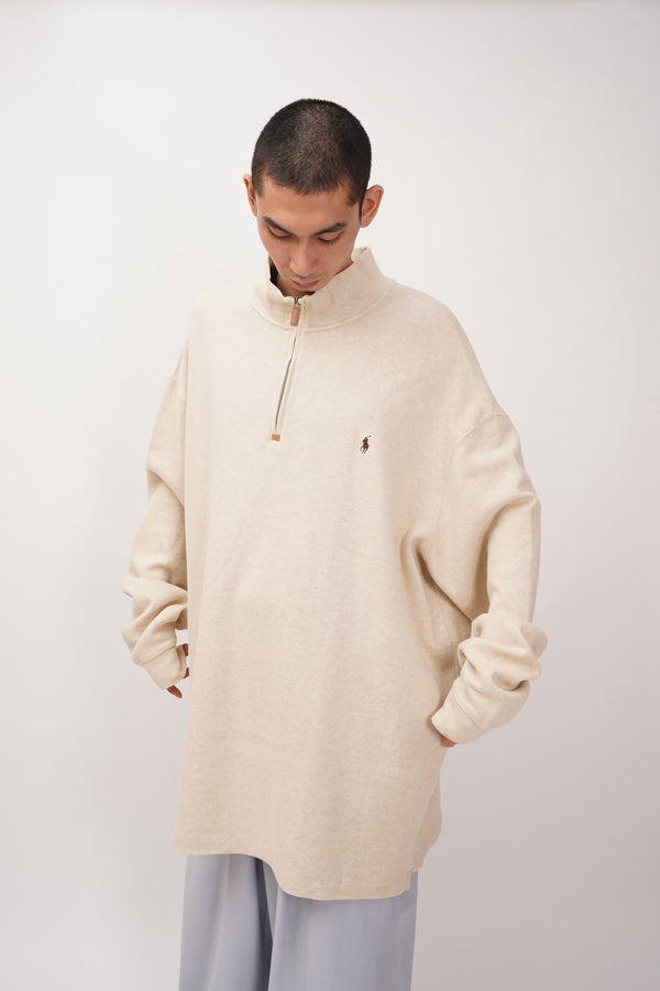 90's "POLO Ralph Lauren" -Half Zip Cotton Knit Pullover-