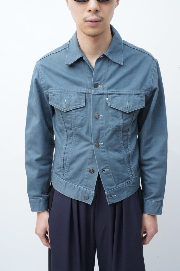 70's "LEVI'S" -"SLIM FIT" Cotton Drill Trucker Jacket-