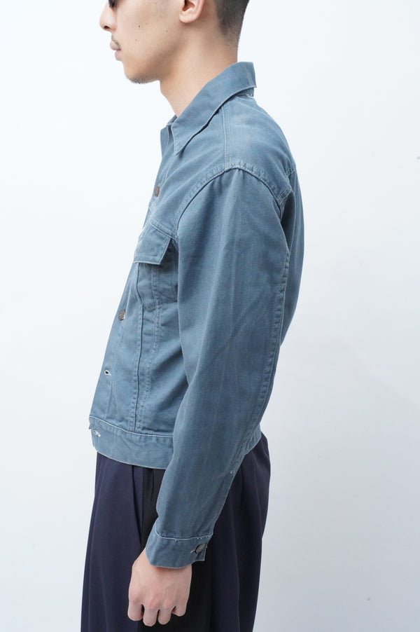 70's "LEVI'S" -"SLIM FIT" Cotton Drill Trucker Jacket-