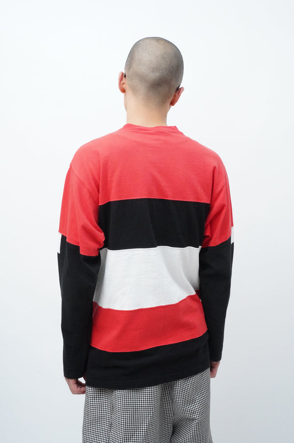 2000's "DKNY" -Logo Printed L/S Football Tee-