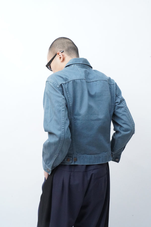 70's "LEVI'S" -"SLIM FIT" Cotton Drill Trucker Jacket-