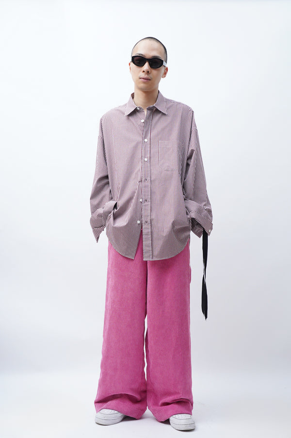 "ECKHAUS LATTA" -Side Snap Corduroy Easy Pants-
