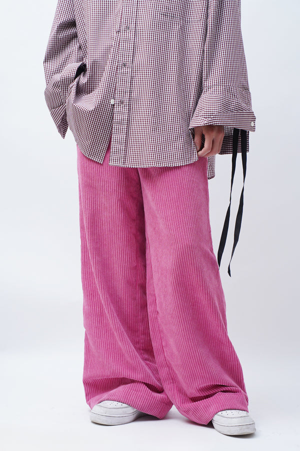 "ECKHAUS LATTA" -Side Snap Corduroy Easy Pants-
