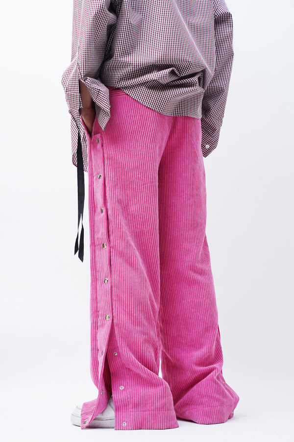 "ECKHAUS LATTA" -Side Snap Corduroy Easy Pants-