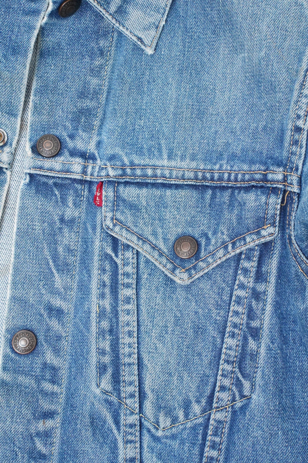 60's "LEVI'S" -"70805" Snap Denim Trucker Jacket-