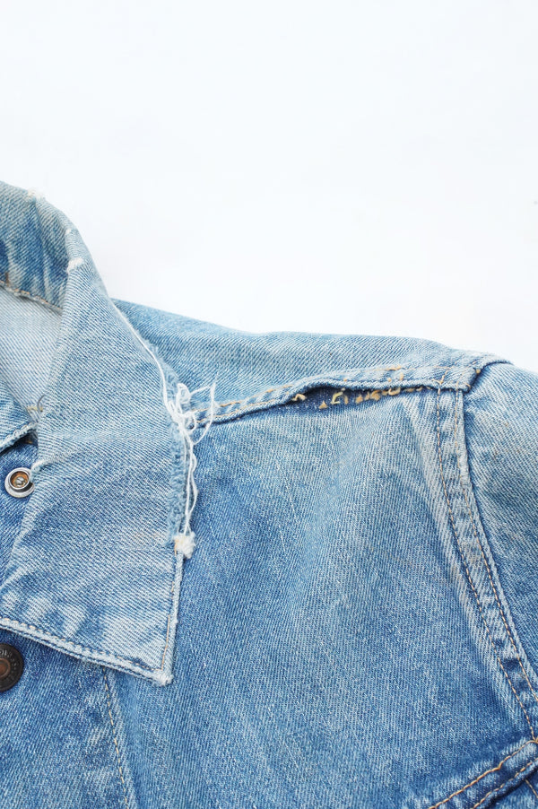 60's "LEVI'S" -"70805" Snap Denim Trucker Jacket-