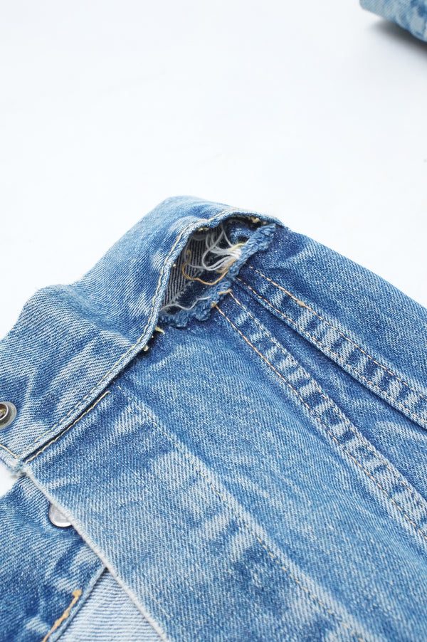 60's "LEVI'S" -"70805" Snap Denim Trucker Jacket-