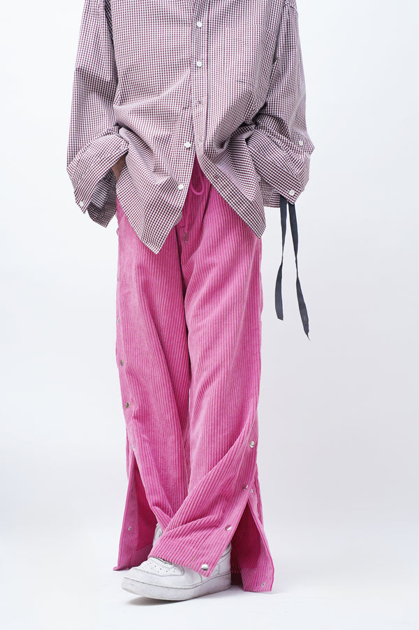 "ECKHAUS LATTA" -Side Snap Corduroy Easy Pants-