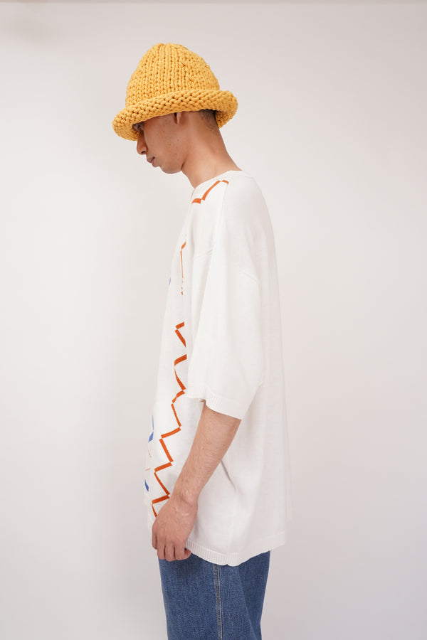 "PARDAZZIO" -Cotton/Acrylic S/S Knit Sweater-