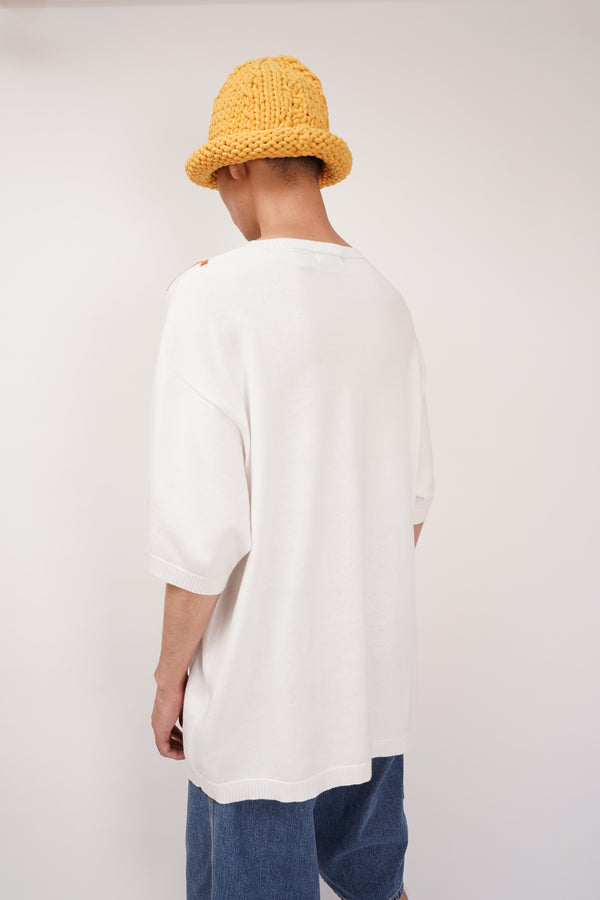 "PARDAZZIO" -Cotton/Acrylic S/S Knit Sweater-