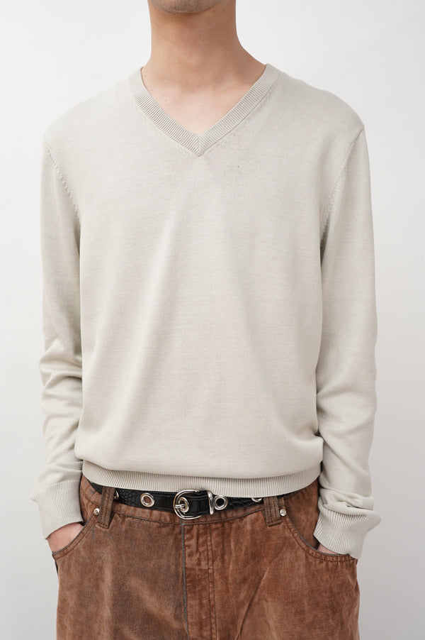 "Brooks Brothers" -SILK/COTTON V/N Knit Sweater-