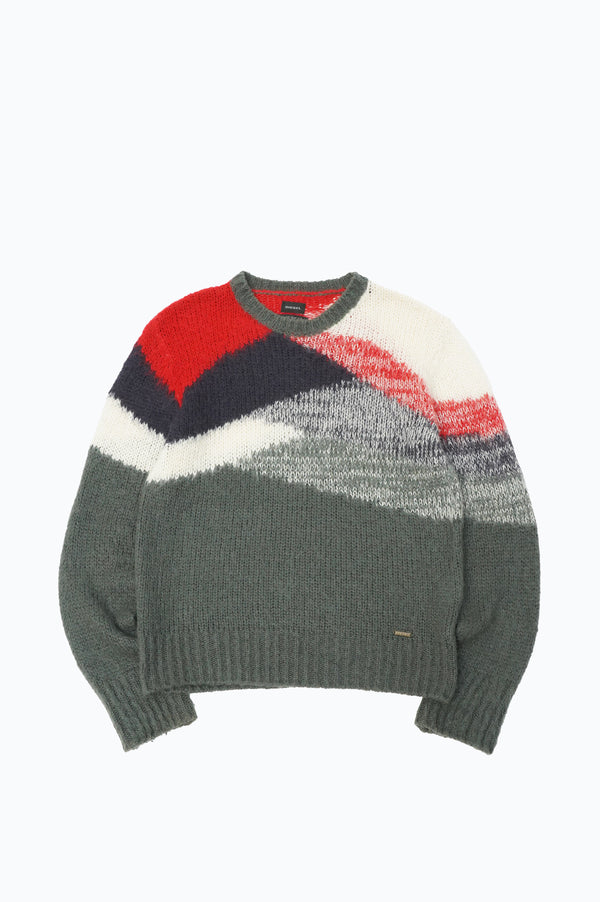 "DIESEL" -Mohair Mix C/N Knit Sweater-