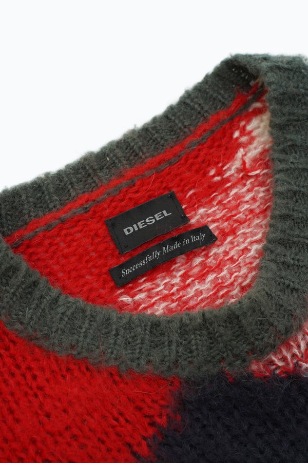 "DIESEL" -Mohair Mix C/N Knit Sweater-