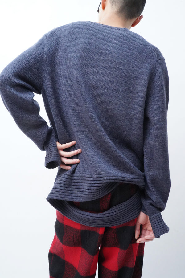 "HELMUT LANG" -Designed Wool Knit Sweater-