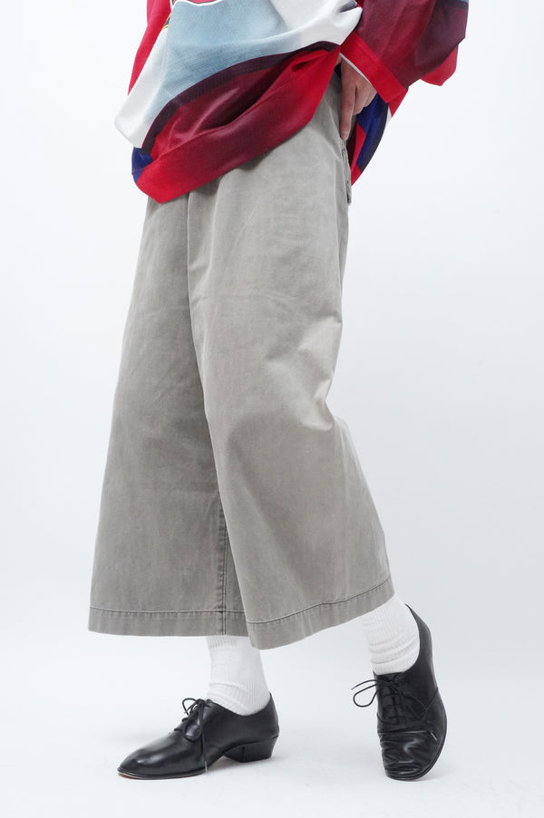 "Y's" -Cotton Twill Cropped Pants-