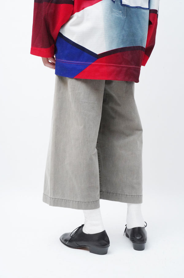 "Y's" -Cotton Twill Cropped Pants-
