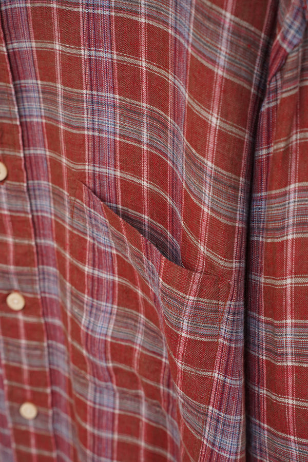 "ORVIS" -Check Pattern Linen L/S Shirts-