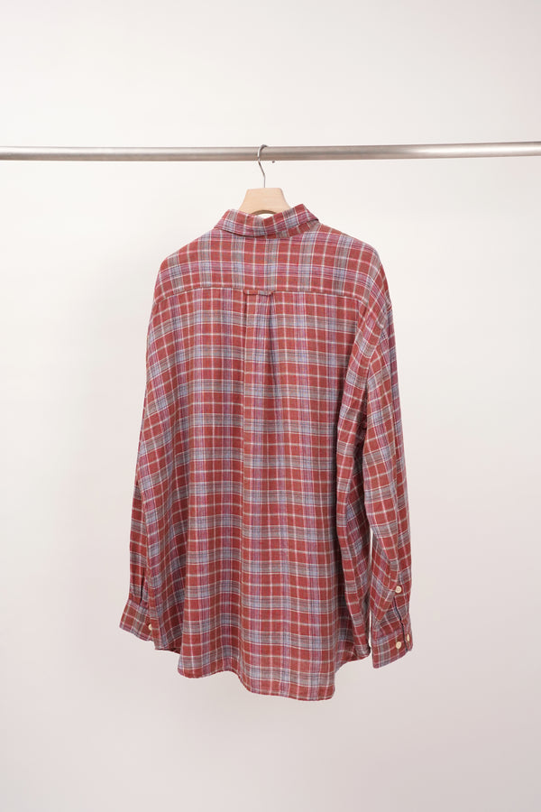 "ORVIS" -Check Pattern Linen L/S Shirts-