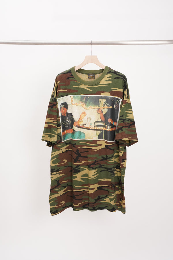 2000's "SUN WEAR"-"2Pac/B.I.G" Camo Pattern S/S Tee-