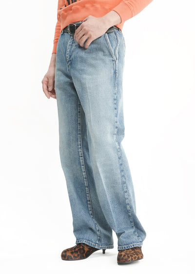 -DYLAN FLARED DENIM PANTS- [WASHED BLUE]