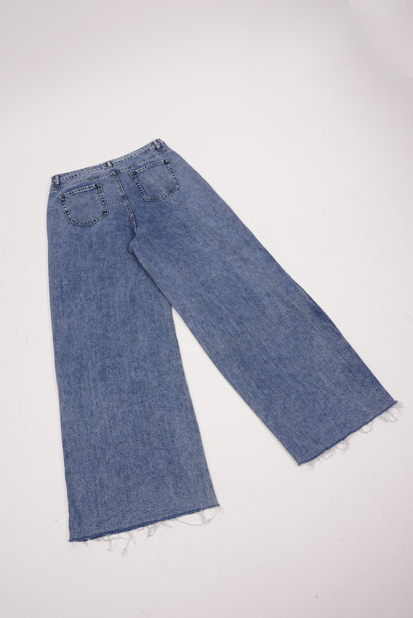 "UNKNOWN" -Side Snap Baggy Denim Pants-