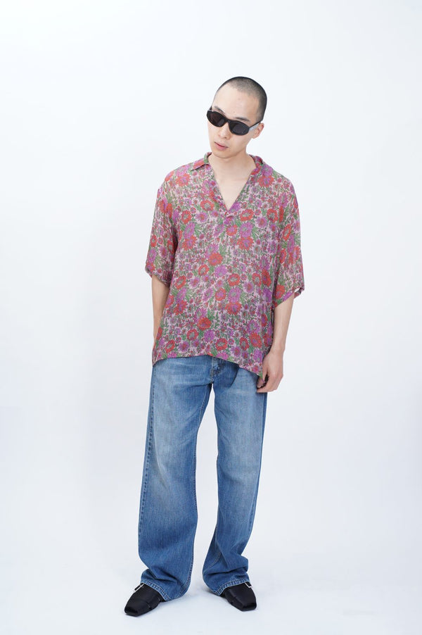 MADAN -Silk Chiffon Skipper Shirt-