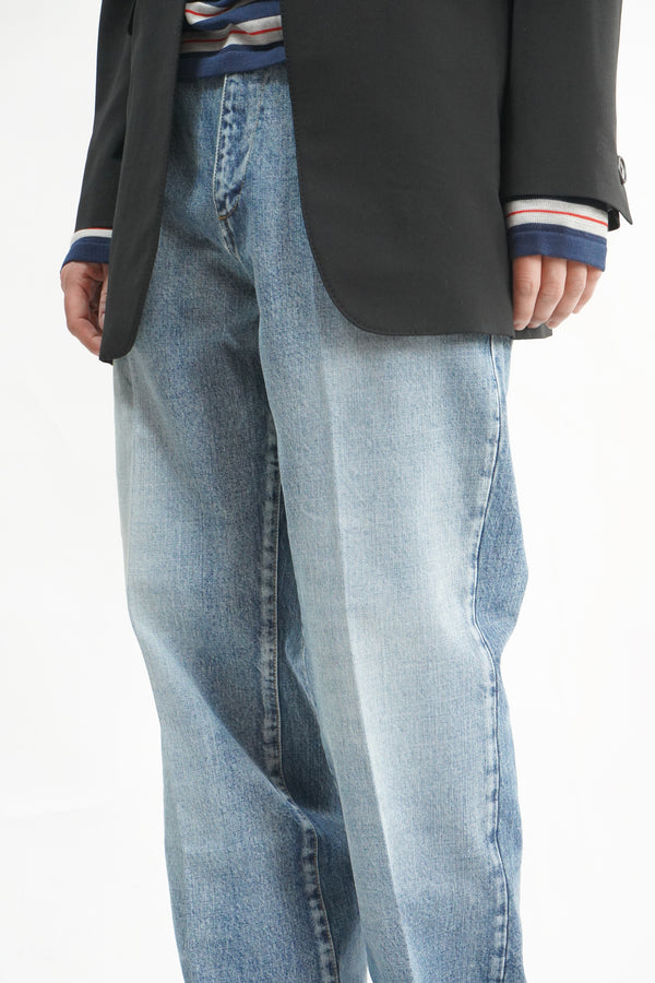 -DYLAN FLARED DENIM PANTS- [WASHED BLUE]