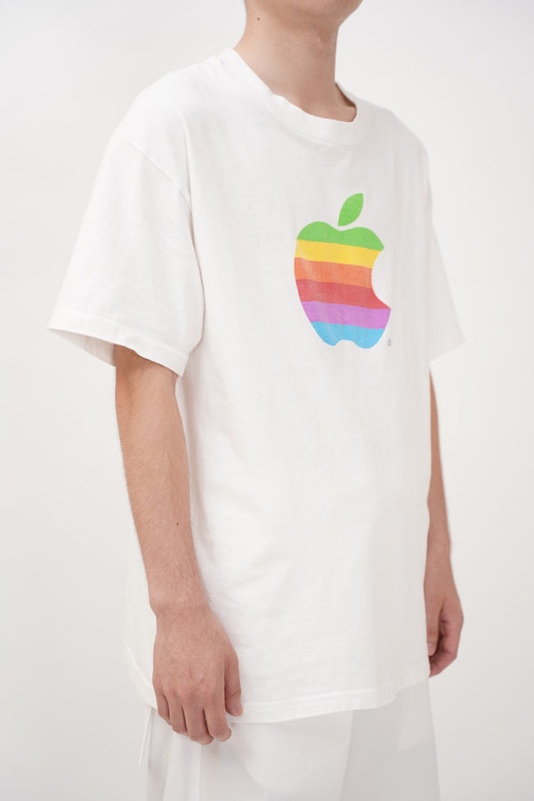 90's "Hanes" -Rainbow "Apple" Logo Printed S/S Tee-